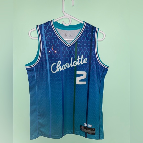 2021-22 Nike NBA Charlotte Hornets LaMelo Ball City Edition Jersey #2 Youth-L - Picture 3 of 5